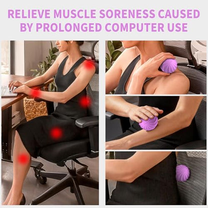 2.3" Mini Vibrating Massage Ball, 10-Speed Vibrating Foam Roller, Lacrosse Ball Massage Ball Therapy for Relieving Muscle Tension & Soreness, Vibrating Massage Roller for Plantar Fasciitis(Purple) - color: Purple
