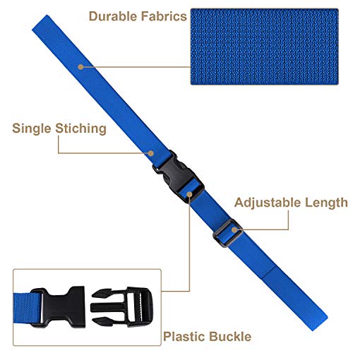 MAGARROW 24" 40" 60" 100" Strap Buckle Packing Straps Adjustable 1-Inch Belt - color: Blue (4-Pack), size: 1" Wide - 60" Long