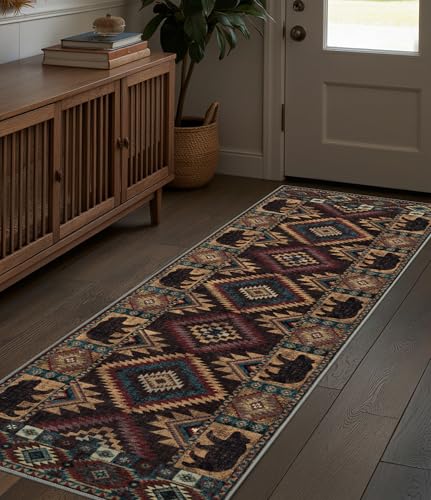 YIHOUSE Washable Western Cabin Runner Rug 2x6 Hallway - color: Bear, size: 2'x6' (Runner)