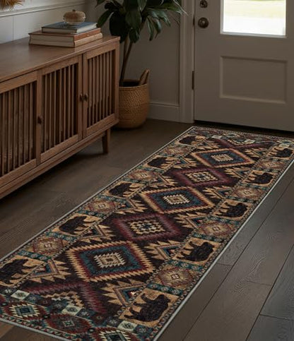 YIHOUSE Washable Western Cabin Runner Rug 2x6 Hallway - color: Bear, size: 2'x6' (Runner)