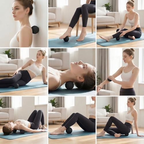 Cordless Electric Massage Ball – USB Rechargeable Portable Massager, Skin-Soft Silicone for Foot, Back, Neck, Shoulder, Full Body Deep Tissue Massage, Muscle Tension Relief