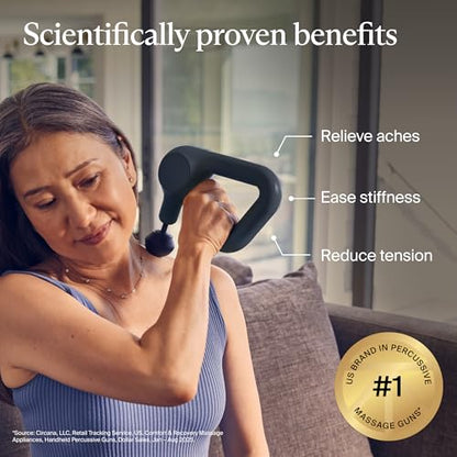 TheraGun Therabody Relief Massage Gun | for Daily Comfort | 3-Speed | Black | Quiet Handheld Percussion Muscle Massager for Back, Leg & Shoulder Pain Relief. Lightweight, Easy to Use, Ergonomic Grip - color: Black - 3 Attachments