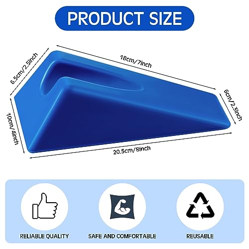 Suzile Mobilization Wedge 7.9 x 4.1 x 2 Inch Triangle Therapy Non Slip Silicone Wedge Pillow Sturdy Support for Relieve Spinal Pain Rehabilitation Tool(Blue) - color: Blue