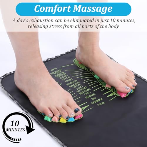 Kifmurase Foot Massage Mat, Acupressure Mats, Reflexology Walk Stone Road for Long Sitting Elderly Students Workers, Foot Massage Acupoint Mat for for Pain and Stress Relief (68.9 x 13.78 Inches)
