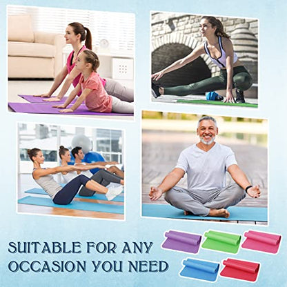 LEIFIDE 10 Pack Yoga Mat Bulk 68'' x 24'' x 4mm Thick Yoga Mat - color: Blue