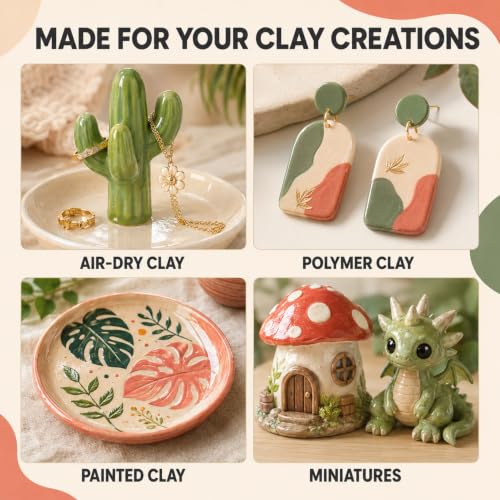 Clay Glaze, Air Dry & Polymer Clay Glaze Sealer & High Gloss Clear Varnish | Waterproof, Non-Toxic & Anti-Cracking, for Air Dry Clay, Polymer Clay, Oven Baked, Pottery, Modeling & Ceramic Clay