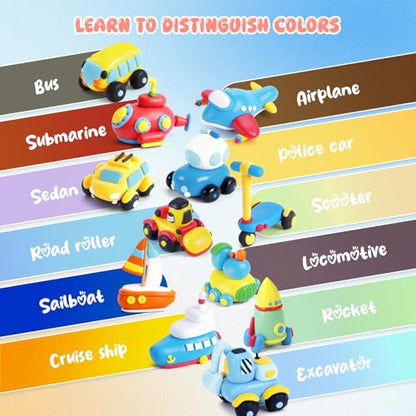 Air Dry Clay Kits for Kids - hittaty Traffic Model Magic Clay, 12 Boxes Molding Clay for Kids with Sculpting Tools and Tutorials, Safe, Soft & Non-Sticky DIY Arts and Crafts Gift for Boys & Girls