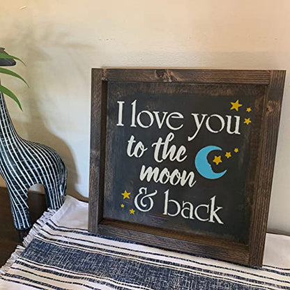 16 Piece Inspirational Word Stencil Set - Stencils for Painting on Wood, Canvas - Quotes Include Dream, Faith Hope Love - Stencils for Crafts Reusable for Signs and Fabric - size: 8 Inch Inspirational