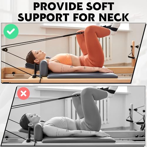 MABOZOO Pilates Head and Neck Support Pillow, Black PU Leather Cushion for Pilates Reformer Accessories, Pilates Cushion Pillow Enhance Comfort for Pilates Home Gym Workout
