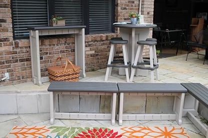 Bench, Deep Grey Top with Warm Grey Sides, 1 Pack - Proudly Made in The USA, Click and Lock Hardware-Free Assembly, Durable and Stylish Outdoor Seating - color: Deep Grey/Warm Grey, size: 1 Pack