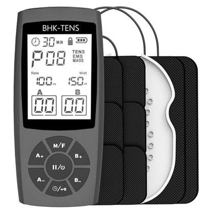 TENS Unit Muscle Stimulator for Pain Relief Therapy, 22 Modes EMS TENS Machine, Electronic Muscle Relaxer for Shoulder Pain Relief, Back Pain, Shoulder Neck Pain Relief - color: Black