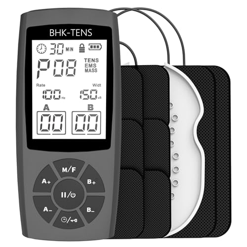 TENS Unit Muscle Stimulator for Pain Relief Therapy, 22 Modes EMS TENS Machine, Electronic Muscle Relaxer for Shoulder Pain Relief, Back Pain, Shoulder Neck Pain Relief - color: Black
