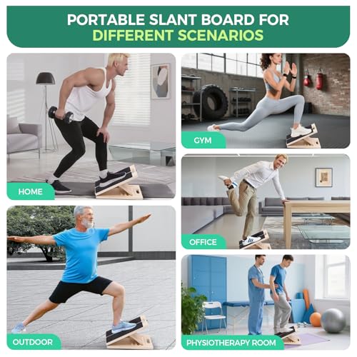 Slant Board for Calf Stretching, 5 Angle Portable Adjustable Stretch Board