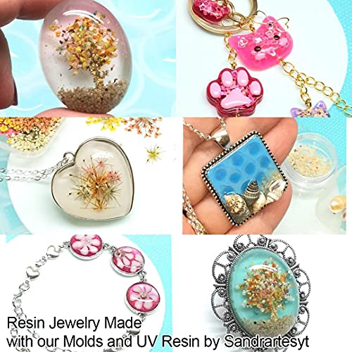 FUNSHOWCASE Cabochon Gem Silicone Mold 2 Trays for Resin Casting Jewelry Making - color: 176 Cavities 38 Designs