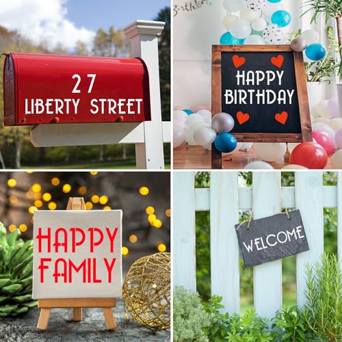 YEAJON 1 Inch Letter Stencils and Numbers, 42 Pcs Alphabet Drawing Stencils, Reusable Plastic Craft Templates for Painting on Wood, Wall, Fabric, Rock, Signage - size: 1 Inch
