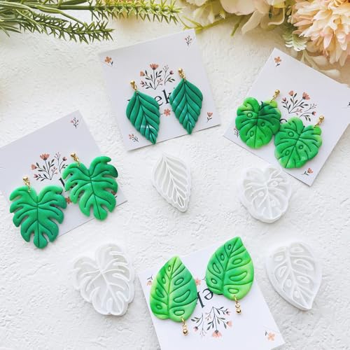 Leaf Shape Polymer Clay Cutters Set – Molds and Clay Cutters for Polymer Clay, Botanical Clay Earring Tools - color: B color