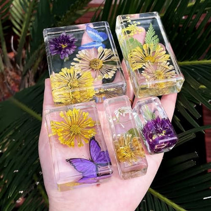 RESINWORLD Upgraded 10 Sizes Epoxy Resin Molds Silicone Kit, Square Rectangle Silicone Molds for Resin, Soap, Candles, Specimen, Dried Flower