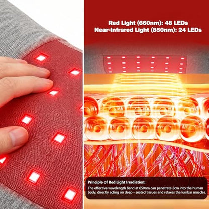 Portable Red Light Therapy Neck Pillow with Infrared, Cervical Spine Pain Relief for Joint Stiffness, Cordless for Home & Travel