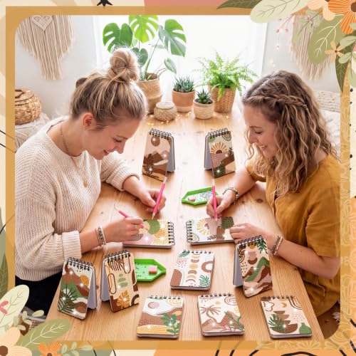 Fuyoooo 12 Pcs Boho Diamond Art Notebook Kits for Adults, 4.72 x 2.83 Inch | Boho Diamond Art Notebook, Rustic DIY Cover Notebook Diamond Painting for Beginners, 5d Journal Art Notepad Accessories - style: Boho