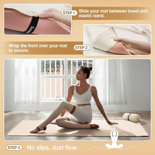 Hot Yoga Mat Towel, Non-Slip Microfiber 28x72in - color: Beige, size: 28 inch X 72 inch
