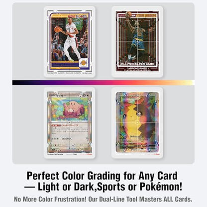 Deyimmei Card Centering Grading Tool, Professional Precision Tool for Anime Collectible & Sports Cards (Two Full-Color Illustrated Instructions)