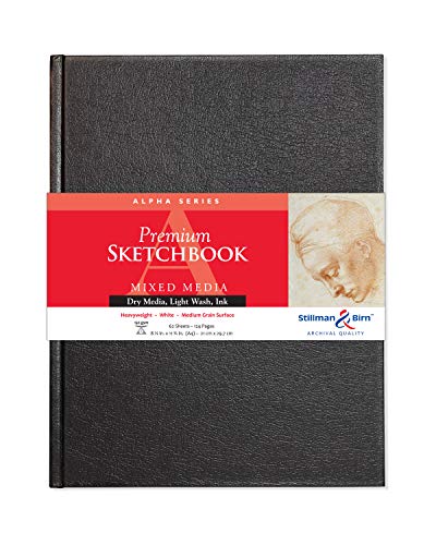 Stillman & Birn Alpha Series Hardbound Sketchbook, A4 (8.25" x 11.75"), 150 GSM (Heavyweight), White Paper, Medium Grain Surface - size: A4 (8.25" x 11.75") 150 gsm (Heavyweight)