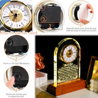 Ornalrist Thank You Gifts for Men Women Crystal Clock Appreciation Keepsake - color: Thank You