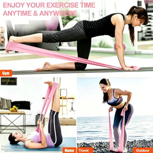 Resistance Bands for Working Out, Physical Therapy, Yoga & Pilates - color: Pink