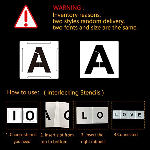 36PCS Letter Stencils 1 inch Reusable Plastic, Small Alphabet and Number Stencils for Painting on Wood, Wall, Fabric, Tracing, Rock, Chalkboard, Signage - color: 1 inch