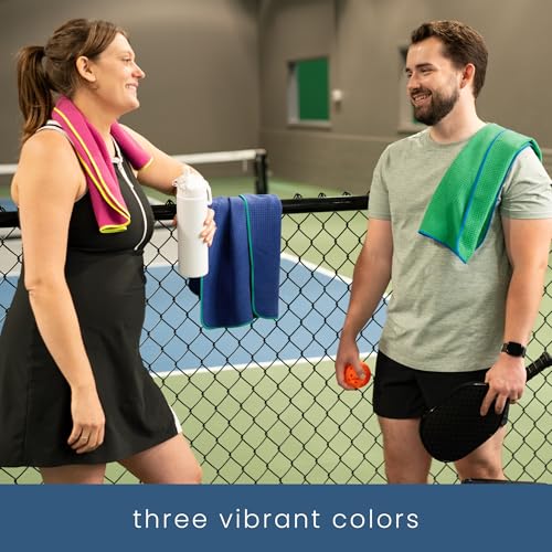 S&T INC. Microfiber Gym Towels, 3 Pack, 16" x 27", Honeycomb Brights - color: Honeycomb Brights