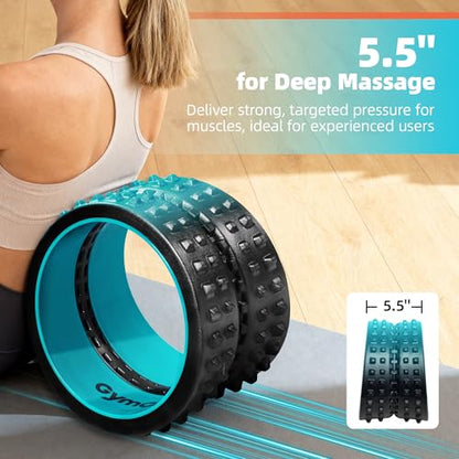 GymCope Curved Foam Roller, Spine-Safe Groove, 530 lb, Blue, Medium - color: Blue, size: Firm