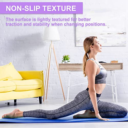 Funtery 3 mm Thin Yoga Mats Bulk, 68 x 24 in - color: Multicolored