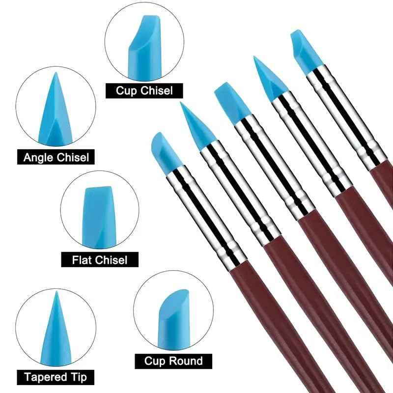 41PCS Polymer Clay Tools Kit, Clay Sculpting Art Tool Set with Wooden Carving Tools, Ball Stylus, Silicone Scrapers, Art Brushes for Pottery, Modeling, Nail Art, DIY Crafts for Beginners-Black - color: 41Pcs-Black