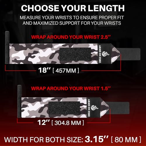 TECEUM Elastic Cotton Weightlifting Wrist Wraps with Thumb Loops, 1 Pair - color: Black Camo, style: 12" – Queen of Lifts