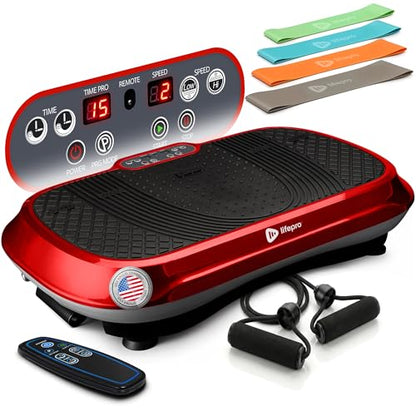 Lifepro Waver Vibration Plate Exercise Machine with 99 Speeds & 10 Presets - color: Red