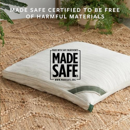 Avocado Organic Yoga Meditation Pillow, GOTS Certified Organic Cotton Cover, Natural Buckwheat Fill - size: Square Meditation