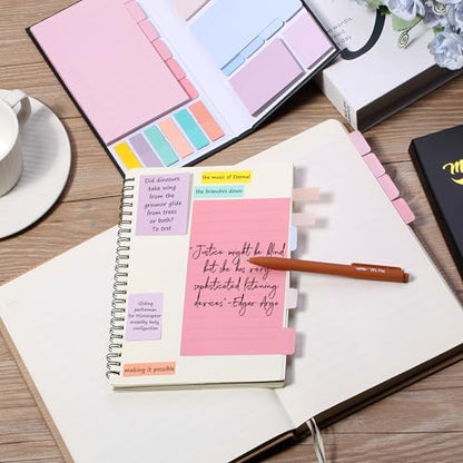 Mr. Pen- Sticky Notes Set, 410 Pack, Ruled | Dotted & Blank Notes with 150 Index Tabs, Divider Sticky Pads for Bible Study, Office, School, Planning - color: Pastel Macaron, size: 1 Set