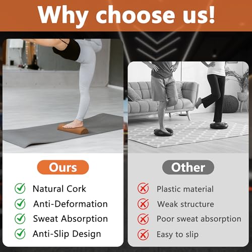 Cork Balance Board Foot Balance Cork Ankle Stability Trainer | Improve Foot Function | Prevent Falls | Corking balance board For Home Gym