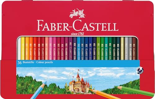 Faber-Castell Classic Colored Pencils Tin Set, 48 Vibrant Colors In Sturdy Metal Case | Back to School Supplies - style: 48 Count Drawing & Sketching