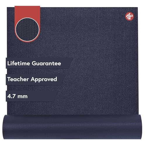 Manduka PROlite Yoga Mat 4.7mm | Lifetime Durability | Hygienic Construction | Teacher Approved - color: Midnight, size: 71" x 24"