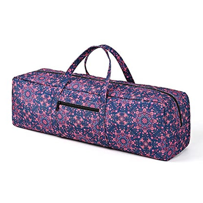Boulder Bee | Yoga Mat Bag | Large Yoga Mat Carrier with Wet Pocket | Yoga Gifts | Gym Tote Bag for Women - color: Navy