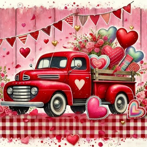 cviokrdu Valentine's Day Paint by Numbers Kit for Adults - Valentine's Day Adult Paint by Number Kits on Canvas, DIY Oil Painting for Gift Home Wall Decor (16x16inch) - color: MT22336