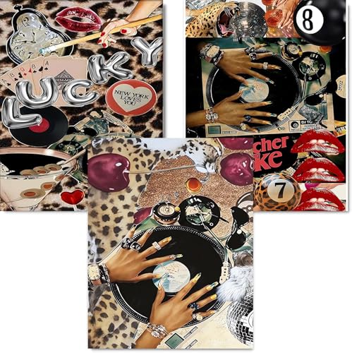 3 Pack Leopard Diamond Art Kits for Adults Diamond Painting Kit for Adults | Cute Fashion Modern 5D Diamond Dots Gem Art Crafts with Tools, Round Full Drill Crafts for Home Wall Decor-12X16in - color: DP03176, size: Round diamond painting