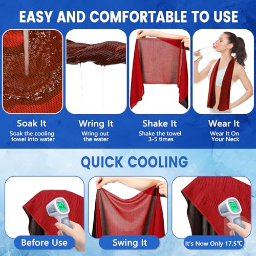 Hosuly 150 Pack Cooling Towels Bulk 40 x 12 Inch Large Chilly Breathable Sweat Sports Cold Towels Sublimation Microfiber Ice Neck Rag for Hot Weather Workout Gym Team Gift (Dark Blue,Red,Green) - color: Dark Blue,red,green
