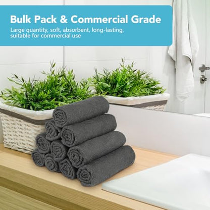 Orighty Washcloths Bulk, 200 Pack Microfiber Face Towels, 12x12 Inch Grey - color: Grey