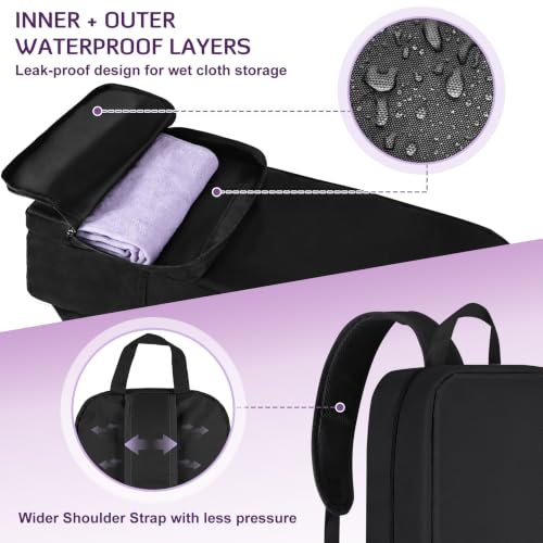 INFANZIA Yoga Mat Carrier Bag,30L Waterproof Tote with Shoulder Strap - color: Black