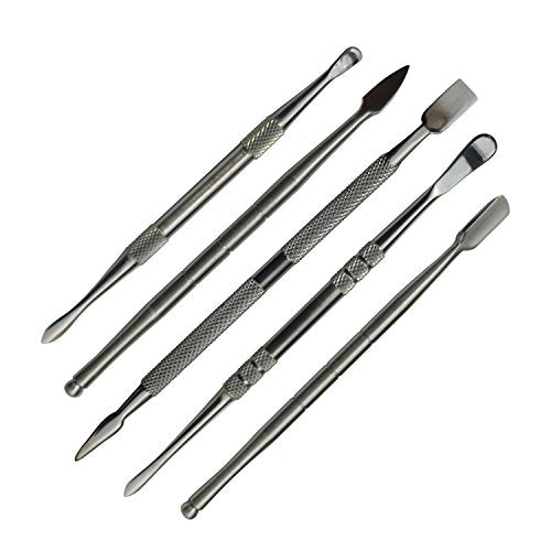 6-Piece Wax Carving & Collecting Tool Set with Silicone Jar and Metal Carrying Case