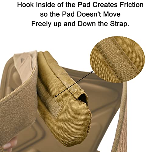 2 Pack Shoulder Strap Pad,Vest Shoulder Strap Pads Backpack Strap Pads Fit 2'' Sling Bags Shoulder Straps - color: Khaki