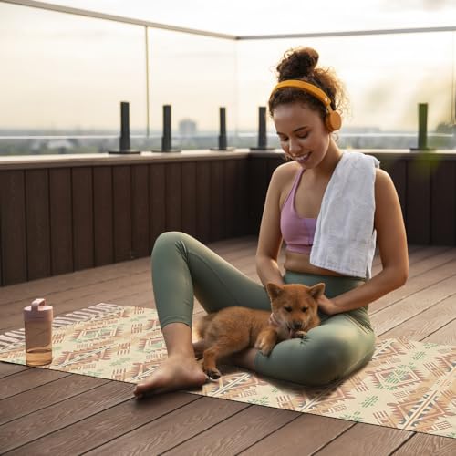 nuveti Cotton Yoga Mat - Absorbent, Grippy Tight Weave, Ashtanga & Hot Yoga Rug, Helps with Slippery Hands & Feet - color: YiDiFei-New