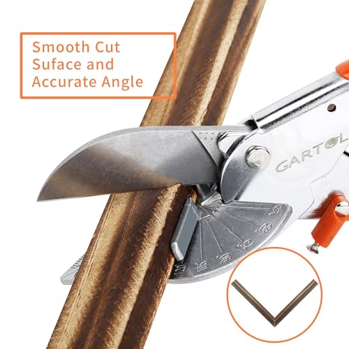 Miter Shears, 45-135 Degree Adjustable Angle Scissors, Quarter Round Cutter Tool with Spare SK5 Blades, Trunking Shears for Cutting PVC, Trim and Softwood Moulding (Not for Hardwood) - size: HD-3101 EU - Shears With Replacement Blades